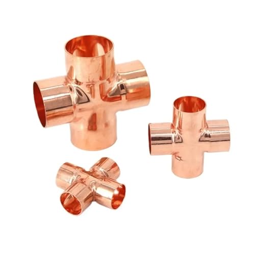 DeVow 1/4 3/8 1/2 "15 16 22 28 35-108 Mm Kupfer Ende Feed Solder Kreuz 4 Weg Weld Scoket Rohr fitting Anschluss Koppler Klimaanlage(42mm To 22mm) von DeVow
