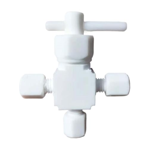 DeVow 1/8 "1/4" 3/8 "1/2" 3/4 "1" 3 4 6 8 10 12 14 16 18 20mm Rohr PTFE Compression Union T-stück T-form Ball Ventile for Labor(3mm) von DeVow