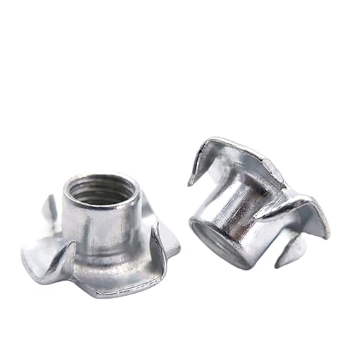DeVow 10/50 Stück M3 M4 M5 M6 M8 M10 M12 Vierkrallenmutter T-Mutter Blindzinkeneinsatz for Holzmöbelbeschläge(50PCS,M5) von DeVow