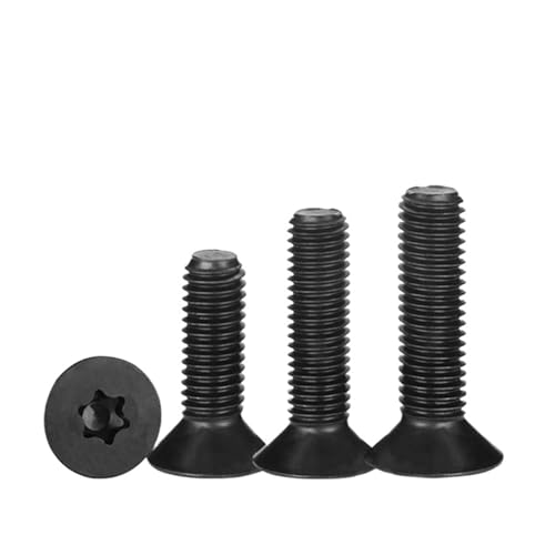 DeVow 10 teile/los Flache Senkschraube Sechskantschraube Maschinenschraube M2 M2.5 M3 M4 M5 M6 M8 M10 Schwarz 304 Edelstahl(8mm x10pcs,M5) von DeVow