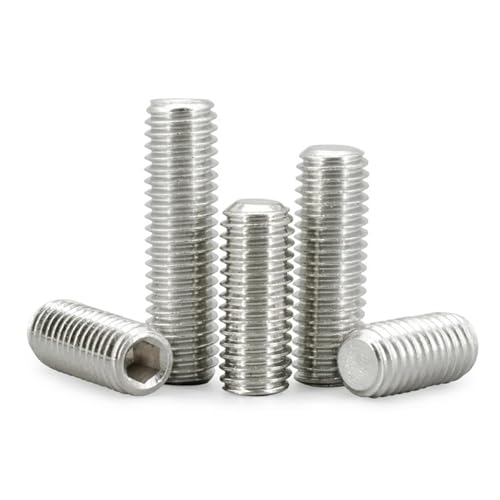 DeVow 10 teile/los Hexagon Innensechskant Stellschraube Flache Spitze Allen Kopf M2 M2.5 M3 M4 M5 M6 M8 M10 M12 M14 M16 Edelstahl Headless(70mm x10pcs,M10) von DeVow