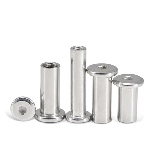 DeVow 10 teile/los M3 M4 M5 M6 M8 Edelstahl Flache Hex Innensechskant Möbel Niet Stecker Einsatz Joint Hülse Kappe mutter(55mm x10pcs,M8) von DeVow