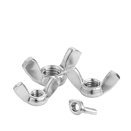 DeVow 10 teile/los Schmetterlingsflügelmuttern M3 M4 M5 M6 M8 M10 M12 Edelstahl/Verzinkt Flügelmuttern Handfest Mutter DIN315(Stainless Steel,M3 x10pc) von DeVow