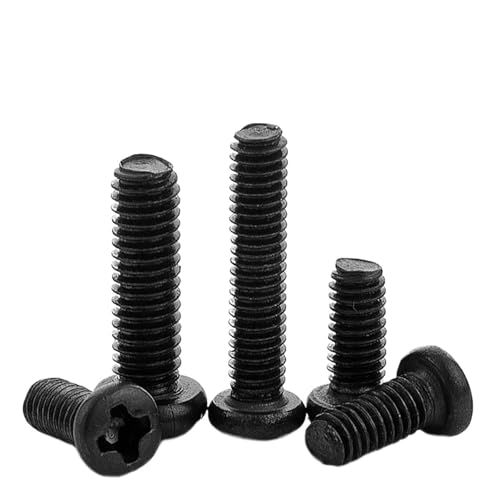 DeVow 100 teile/los Kreuzschlitz-Flachkopfschraube M1 M1.2 M1.4 M1.6 M2 M2.5 M3 M4 M6 Kohlenstoffstahl Schwarze Maschinenschraube(5mm x100pcs,M2) von DeVow