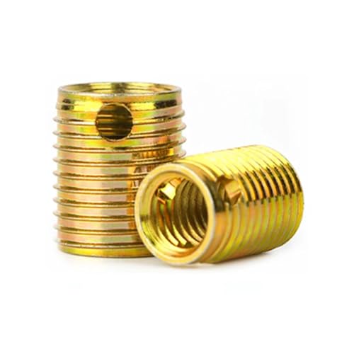 DeVow 2/10/20 Stück Gewindereparatureinsatz aus verzinktem Kohlenstoffstahl/Edelstahl, Dreiloch-Selbstschneidende Buchse M3 M4 M5 M6 M8 ~ M16(Galvanized,M6xM10x8mm (10pcs)) von DeVow