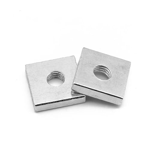 DeVow 20/40 teile/los Vierkantmutter M3 M4 M5 M6 Kohlenstoffstahl Verzinkt Dünner Viereckblock(40pcs,M4x8x8x2mm) von DeVow
