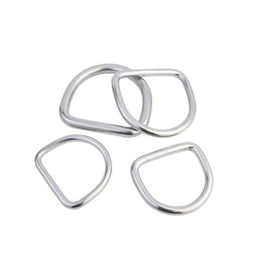 DeVow 304 Edelstahl D Schäkel M3 M4 M5 M6 M8 Spurlose Solide Ring Anschlüsse Schnallen Heben(M5x50x47 4pcs) von DeVow