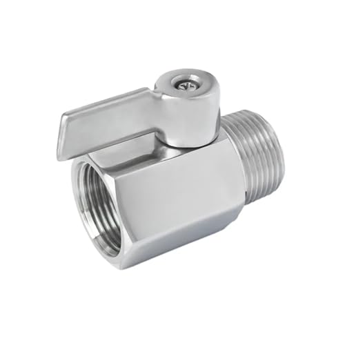 DeVow 304 Edelstahl Mini Ball Ventil Sanitär NPT Weiblich Männlich Gewinde Wasser Öl 2 Weg Ball Ventil Homebrew(304 short handle,M-M_1") von DeVow