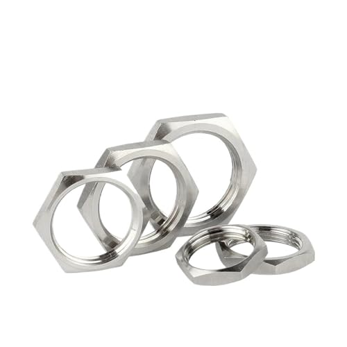 DeVow 5 teile/los 304 Edelstahl Hex Kontermutter Rohrverschraubung M8 M10 M12 M14 M16 M18 M20 M22 M24 M25- M40 Pitch 1mm 1,5mm Metric Female(M27x1.5x30x4 (5pcs)) von DeVow