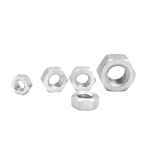 DeVow 6061# Aluminium 1~50 Teile/los M2 .5 M3 M4 M5 M6 M8 M10 M12 M14 M16 M18 M20 M22 M24 Sechskantmutter DIN934(M2.5 (50pcs)) von DeVow