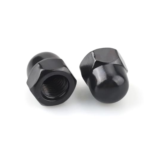 DeVow DIN1587 Hutmuttern M3 M4 M5 M6 M8 M10 M12 M14 M16 M20 M24 304 Edelstahl Schwarz Nylon Messing Kappenabdeckung Dome Blindmuttern(Black Stainless,M10 (10pcs)) von DeVow