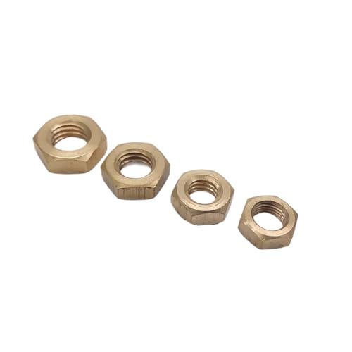 DeVow DIN439 Dünne Sechskantmutter aus Messing M2 M2,5 M3 M3,5 M4 M5 M6 M8(M8 20PCS) von DeVow