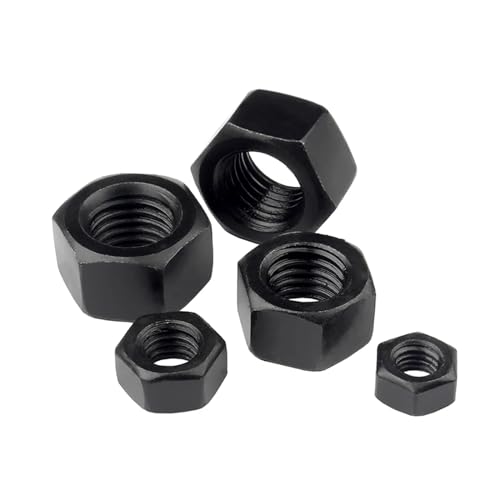 DeVow M1 M1.2 M1.4 M1.6 M2 M2.5 M3 M3.5 M4 M5 M6 M8 M10 M12 M16 M20 M24 DIN934 304 Edelstahl Schwarz Carbon Stahl Hex Hexagon Mutter(Carbon Steel,M5 x20pcs) von DeVow