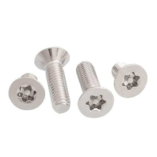 DeVow M2-M12 304 A2 Edelstahl Sechslappiger Flachsenkkopf Mit Säulenstift Manipulationssicherer Diebstahlsicherungsschraube(12mm,M8(2Pcs)) von DeVow