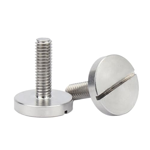 DeVow M2.5 M3 M4 M5 M6 Flache Große Runde Schlitzkopfschraube Gewindenutschraube 304 Edelstahl(18mm,M5 (2Pcs)) von DeVow