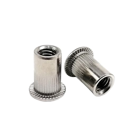 DeVow M3-M12 316 A4-80 Edelstahl Einsatz Nietmutter Flachkopf Kleine Senkkopf Nietmutter Nutsert(Flat head,100pcs M3) von DeVow