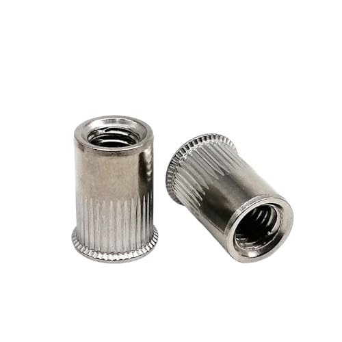 DeVow M3-M12 316 A4-80 Edelstahl Einsatz Nietmutter Flachkopf Kleine Senkkopf Nietmutter Nutsert(Small head,20pcs M4) von DeVow