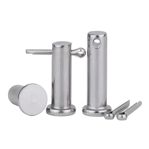 DeVow M3 M4 M5 M6 ~ M12 GB882 304 Edelstahl Mit Loch Pin Welle Splint Set Flache Kopf Zylindrische Stecker Positionierung(M12(1Set),140mm) von DeVow