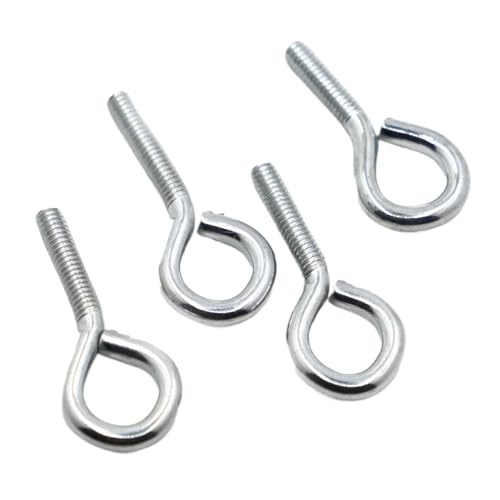 DeVow M3 M4 M5 M6 M8 M10 Schafsaugenschraube aus verzinktem Kohlenstoffstahl, geschlossener Haken mit Ringschraube, Hebering, Schafhorn-Augenschraube(12mm,M3 10pcs) von DeVow