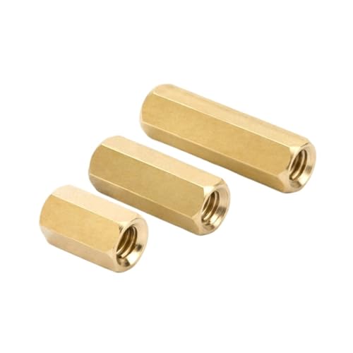 DeVow Messing Hohl Spalte Doppel Pass Hex Standoff Board Säule Hexagon M4 M5 M6 M7 M8 M9 Gewinde Motherboard Spacer Mutter(M6xOD 10mm-(5Pcs),Length 15mm) von DeVow
