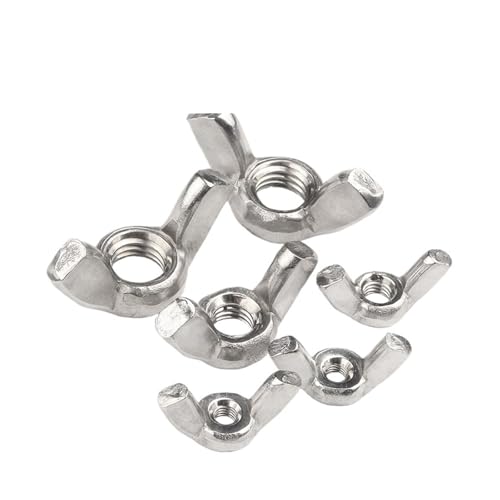 DeVow Schmetterlingsflügelmuttern M3 M4 M5 M6 M8 M10 M12 Flügelmuttern aus Edelstahl 304, handfest, Mutter DIN315(M3 20pcs) von DeVow
