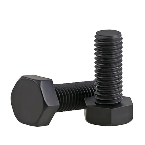 DeVow Schwarz/Weiß Nylon Sechskantschraube Kunststoff Isolierte Schraube M3 M4 M5 M6 M8 M10 M12(Black,M10x15 (10pcs)) von DeVow