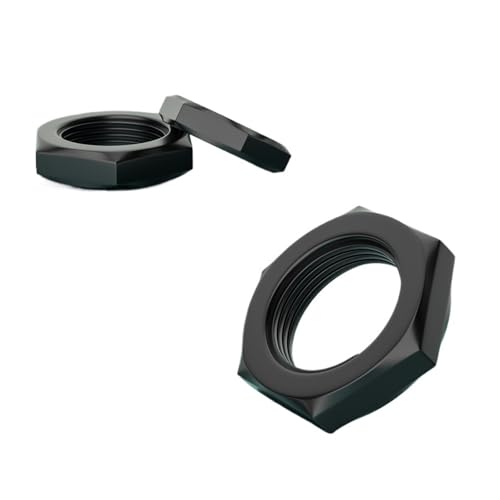DeVow Schwarze Sechskantmutter mit Feingewinde aus Kohlenstoffstahl der Güteklasse 8 M8 M10 M12 M14 M16 M18 M20, 1,0/1,25/1,5 mm(2pcs M18x1.5 pitch) von DeVow