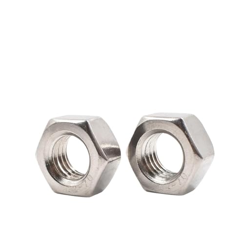 DeVow Sechskantmutter mit Linksgewinde, Feingewinde, Edelstahl A2 SUS304, Gegengewinde M3~M20(M3x0.5 (50pcs)) von DeVow