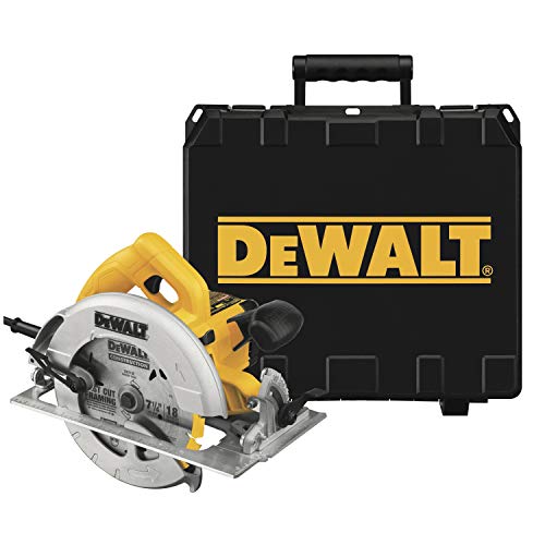 DEWALT 1.600 W Handkreissäge (max. Schnitttiefe 67 mm, für Ablängarbeiten oder Quer- und Neigungschnitte, inkl. umfangreichem Zubehör und Transportkoffer), DWE575K von DeWALT