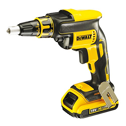 DEWALT Akku-Schnellschrauber (18V, 2Ah, Leerlaufdrehzahl 0-4.400 min-1, 1/4 Zoll Innensechskant, inkl. mag. Bithalter, PH2 Schrauberbit, 2x Akkus, 1x Schnellladegerät, Zubehör, Tstak Box II) DCF620D2 von DEWALT