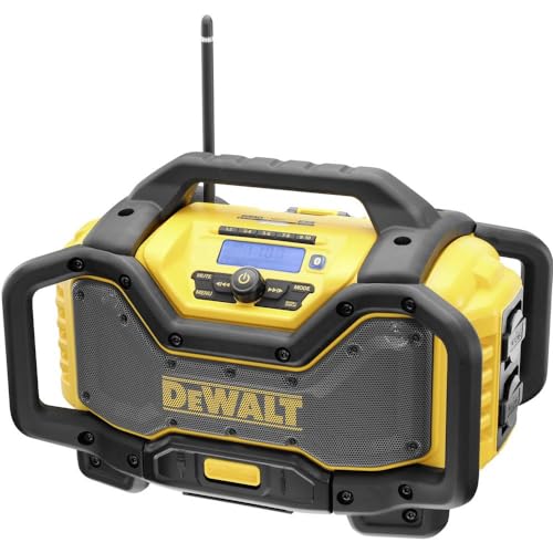 DEWALT Akku- und Netz-Radio (mit Ladefunktion, DAB+ und AM/FM-Stereo, Bluetooth, USB-Anschluss) DCR027 Gelb Schwarz von DEWALT
