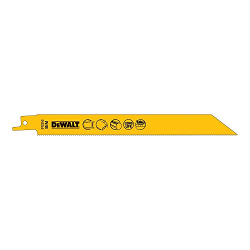 DeWalt BI-Metall Metallsäbelsägeblätter (Gesamtlänge: 203 mm, Zahnteilung: 1.8 mm, für schnelle Schnitte in Stahl und NE-Metallen, Blech, Rohren und Profilen (3-8 mm)) DT2353 von DEWALT