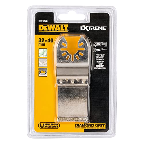 DeWALT Multi-Tool Diamant Tauchsägeblatt (für den Einsatz in Keramikfliesen, auch passend für Werkzeuge anderer Hersteller) DT20746, 32 x 40 mm von Dewalt