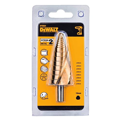 Dewalt Extreme HSS-G Stufenbohrer DT5031 (zum Einsatz auf Bohrmaschinen, gratfreies Bohren in Stahl, Eisen, Nickel, Messing sowie Kunststoff, für Durchmesser von 20 – 34 mm) 1 St. Dewalt Extreme HSS-G Stufenbohrer DT5031 (zum Einsatz auf Bohrmaschinen, gratfreies Bohren in Stahl, Eisen, Nickel, Messing sowie Kunststoff, für Durchmesser von 20 – 34 mm) 1 St. von DEWALT