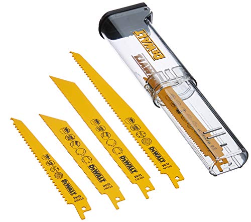 Dewalt 12-tlg. Säbelsägeblätter Set DT2445 (Bi-Metall Säbelsägeblätter für schnelle Schnitte in Holz, Metall Holz mit Nägeln, hohe Stabilität und Verschleißfestigkeit) von DEWALT