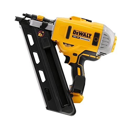 DeWALT 18V Akku-Nagler / Elektronagler, 90mm, für 18V XR-Akkus, Sicherheitsschalter, Schutzkappe, niedrige Vibrationen, kompakte Abmessungen, werkzeuglose Tiefeneinstellung via Stellrad, DCN692N von Dewalt