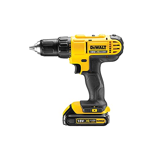 DEWALT XR Akku-Bohrschrauber DCD771C2 – Akkubohrer mit 2-Gang-Vollmetallgetriebe & LED-Arbeitslicht – Robust und universell einsetzbar – 1 x Akkuschrauber Li-Ion 18 V + 2 Akkus von Dewalt