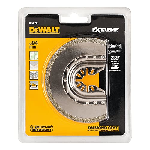 DEWALT Diamant Segmentsägeblatt 100 mm (für Multitools/Multifunktionswerkzeuge, vielseitige Anwendung, mit Multi-Fit Aufnahme für schnellen Zubehörwechsel) DT20745-QZ Mehrfarbig 94 mm von Dewalt