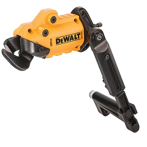 Dewalt Blechscheren-Aufsatz für Akku-Schlagbohrschrauber DT70620 (schlagfest, ¼“ Innensechskant-Aufnahme, für Schnitte bis zu 1,3mm in Blechen, Edelstahl, Stahl, Titanzink & Stahlblech) von DEWALT