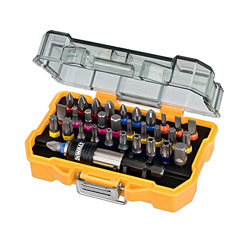 Dewalt 32-tlg. Schrauberbit-Set (für Schraubarbeiten Phillips, Pozi, Slotted, Hex, Torx Und Security Torx, TSTAK Kompatibel, Inkl. Schnellwechsel-Bithalter) DT7969 von DeWalt