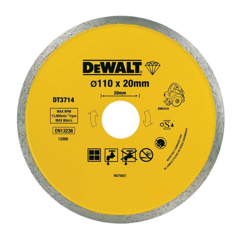 DeWalt Diamanttrennscheibe DWC410 Fliesen 110mm - DT3714-QZ von DeWalt