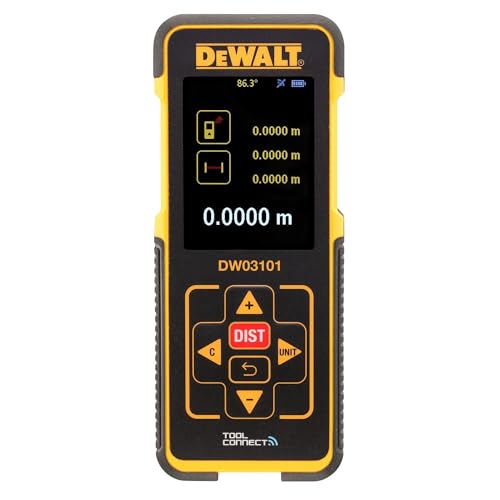 DEWALT Laser-Distanzmesser (635 nm, Laserklasse 2, für Längen-, Flächen- und Volumenmessung, in Metern und Inch, inkl. 2x LR03 (AAA) Batterien und Schutzetui) DW03101 DEWALT Laser-Distanzmesser (635 nm, Laserklasse 2, für Längen-, Flächen- und Volumenmessung, in Metern und Inch, inkl. 2x LR03 (AAA) Batterien und Schutzetui) DW03101 von DEWALT
