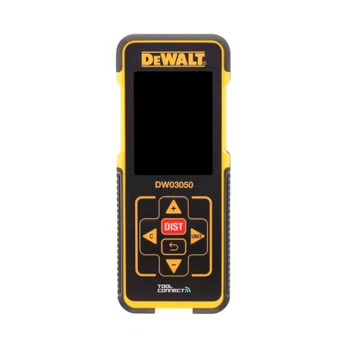 Dewalt Laser-Distanzmesser DW03050 (Reichweite 0,1-100 m, zur Längen-, Flächen- und Volumenmessung, in Meter und Inch, mit Speicherfunktion für 5 Messungen, inkl. 3 AAA-Batterien) von DEWALT