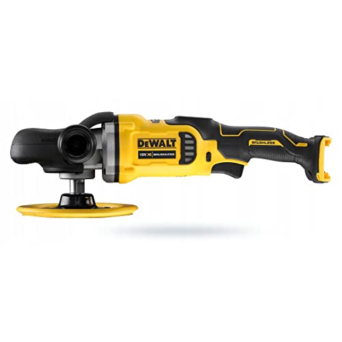 DEWALT 18 Volt Akku-Rotationspolierer (180 mm) DCM849N (bürstenloser Motor, Drehzahlvorwahl, Sanftanlauf, Klettfix-System, gedämpfter Teller zur Druckreduzierung, ohne Akku und Ladegerät) von DEWALT