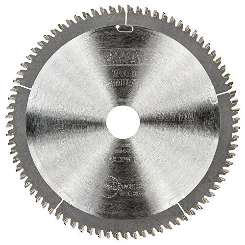 DeWalt Stationärkreissägeblatt / Kreissägeblatt Extreme (216/30mm 80TFZ, extra feines Finish (Furniern, Aluminium und Kunststoffen)), DT4286 von Dewalt