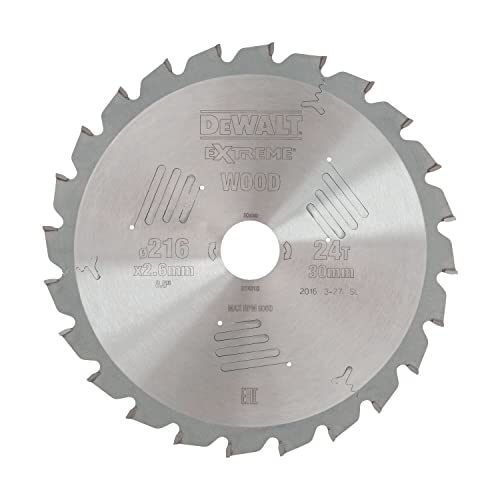 DeWalt Stationärkreissägeblatt / Kreissägeblatt Extreme (216/30mm 24WZ, schnelle Schnitte), DT4310 von DEWALT