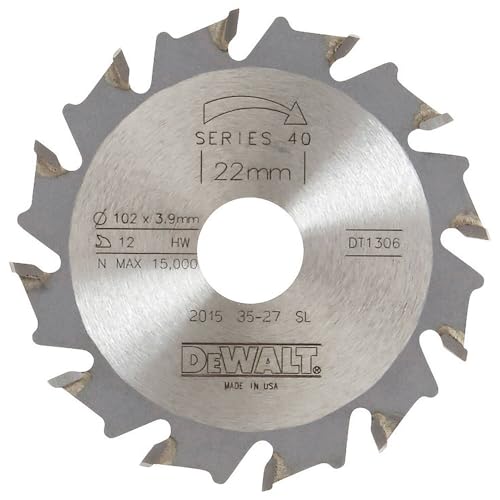 Dewalt Nutfräser HM (102/22/4 mm, 12 Zähne, für den Einsatz in Lamellendübelfräsen) DT1306-QZ von Dewalt