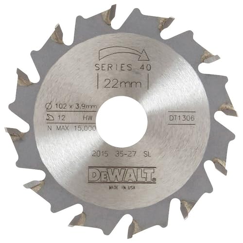 Dewalt Nutfräser HM (102/22/4 mm, 12 Zähne, für den Einsatz in Lamellendübelfräsen) DT1306-QZ von DEWALT