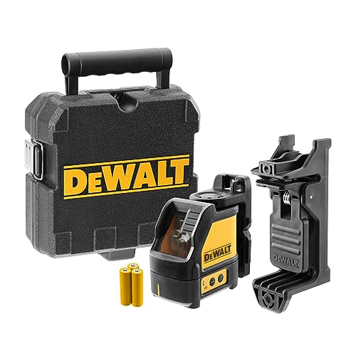 Dewalt Kreuzlinienlaser DW088CG (Grüner Laser, Laserklasse 2, selbstnivellierenden, ¼“ Stativaufnahme, Feuchtigkeit geschütztes Gehäuse, inkl. Batterien, Wandhalterung und Transportkoffer) von DEWALT