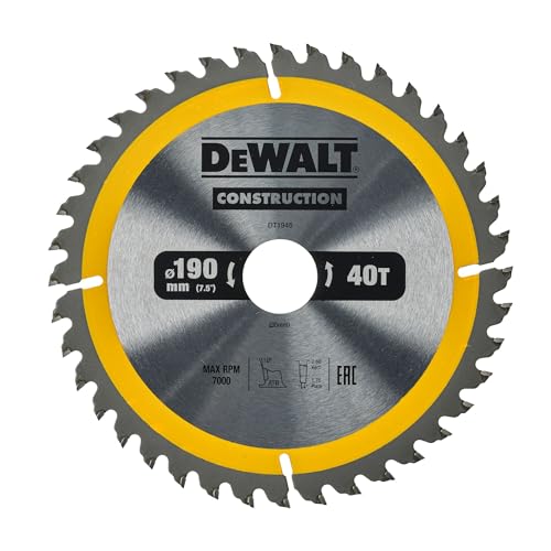 Dewalt Bau-Kreissägeblatt für Handkreissägen (190/30, 40WZ, für universellen Einsatz auf Handkreissägen, 1 Stück) DT1945-QZ von Dewalt